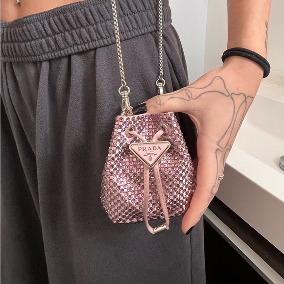 Prada Embellished Satin Mini Pouch - Picture 2 of 7